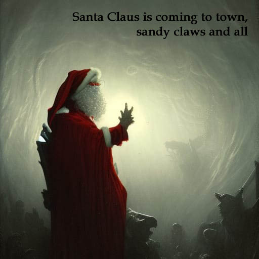 Santa Claus is coming to town AI art card
