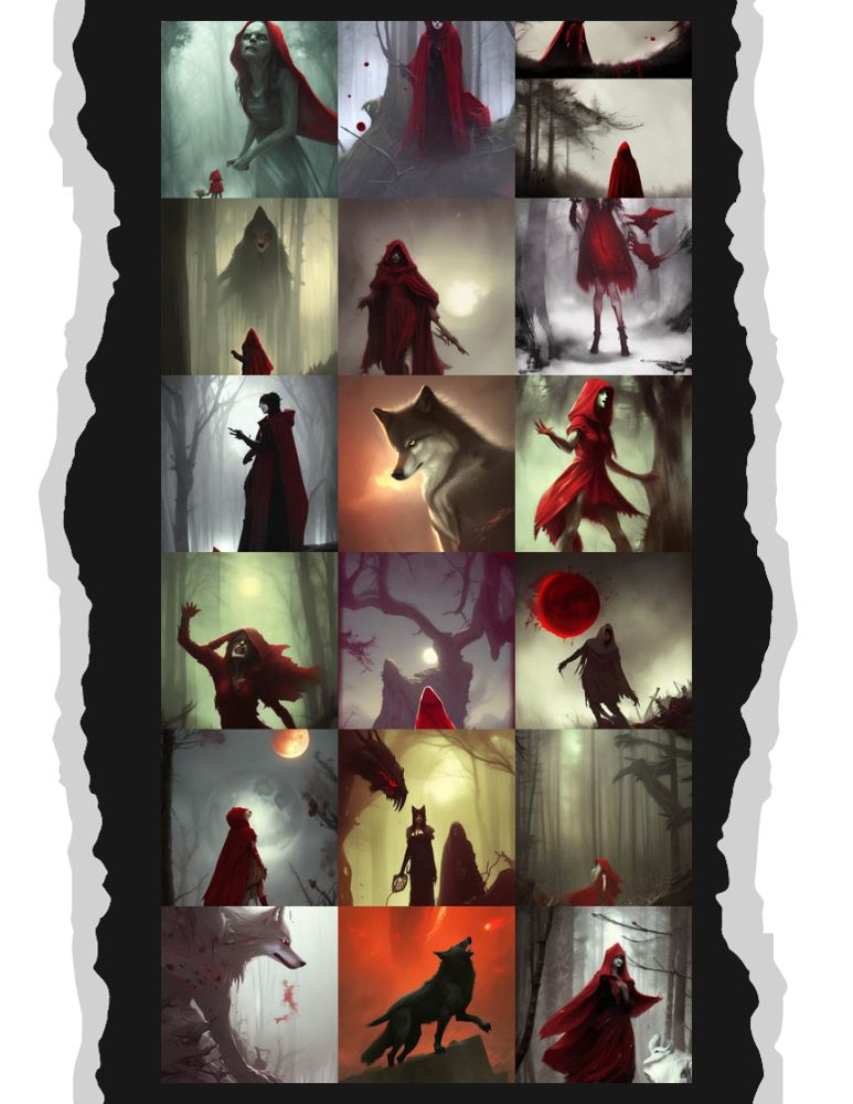 Little Red Riding Hood AI art montage, Nov. 4, 2023