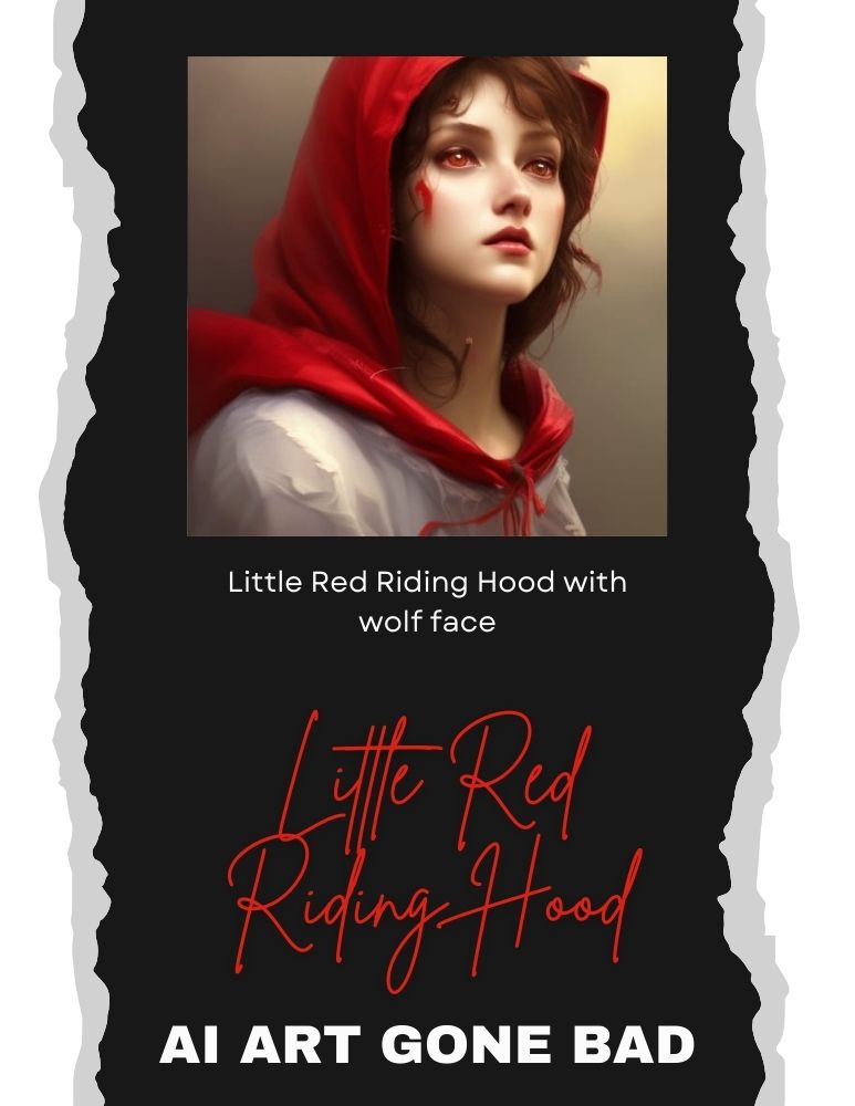 Little Red Riding Hood with wolf face, Artistic Portrait style, Aug. 1, 2023