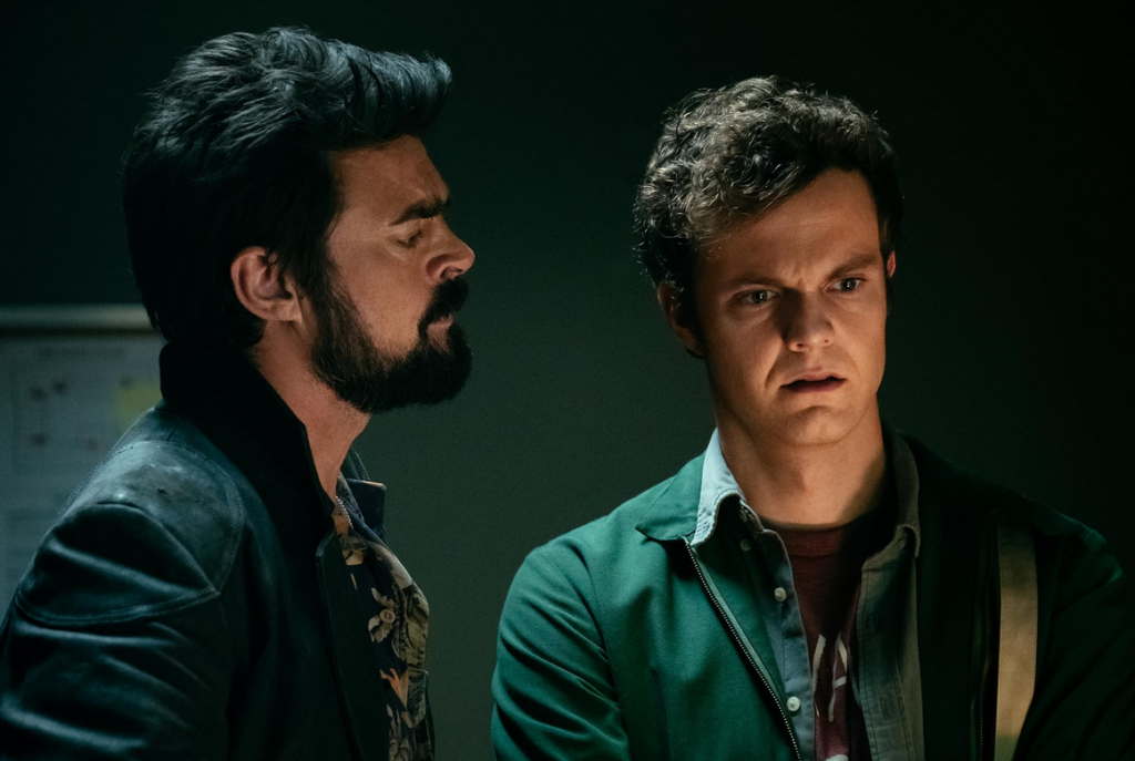 Karl Urban and Jack Quaid in The Boys. 
