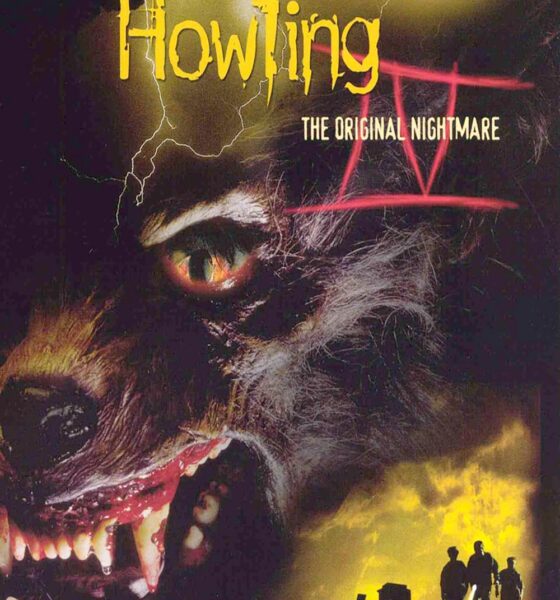 "Howling" written in yellow below a moon. "IV" written in red with "The Original Nightmare" written atop it. Below, a werewolf looks at the viewer