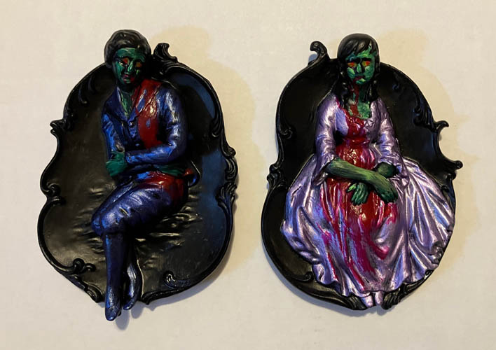 Zombies porcelain figurines in mixed media by Jennifer Weigel