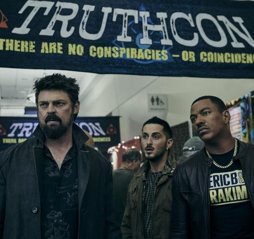 Laz Alonso, Karl Urban and Tomer Capone in The Boys.