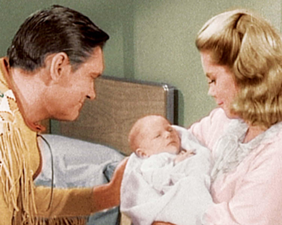 Elizabeth Montgomery, Dick York and Cynthia Black in Bewitched.