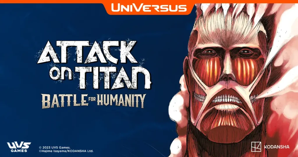 Attack on Titan UniVersus game with Battle for Humanity on the cover and a large head without skin