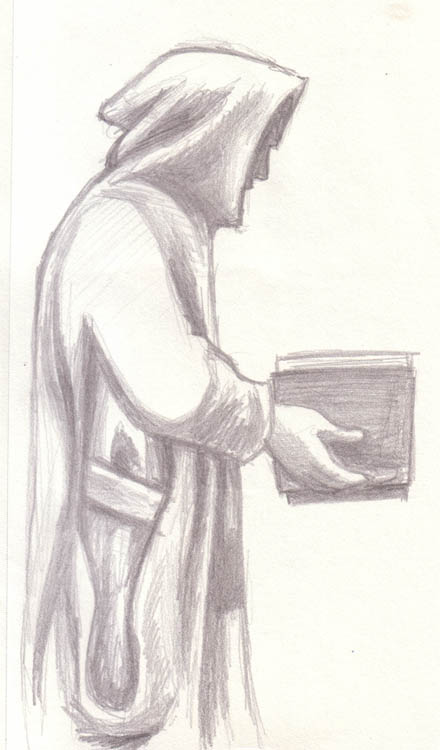 Mourners drawing by Jennifer Weigel, graphite on paper