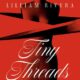 Tiny Threads book cover. Red background and lighting over deeper red and black formed dress.