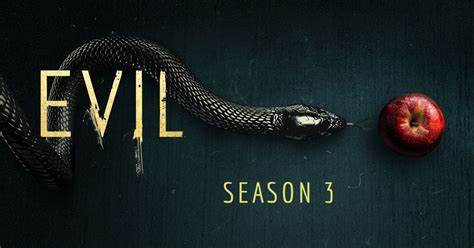 Evil written in bold, a snake reaches for an apple. Beneath reads Season 3