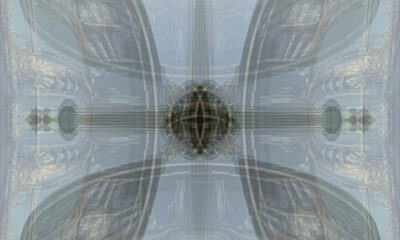 Hallowed Ground digitally manipulated photo of a spire from Jennifer Weigel's Reversals series