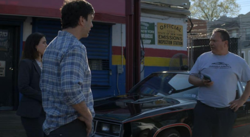 Wayne Lopez, David Schwimmer,  and Ana Ortiz in Goosebumps The Vanishing. 