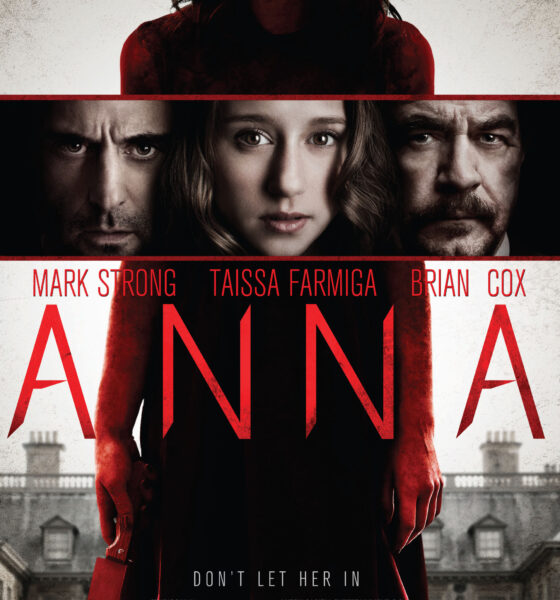 A woman with a knife and tinted red stands before a manor. A cut of her between two men appears in front of her. Below that image reads Anna.