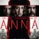 A woman with a knife and tinted red stands before a manor. A cut of her between two men appears in front of her. Below that image reads Anna.