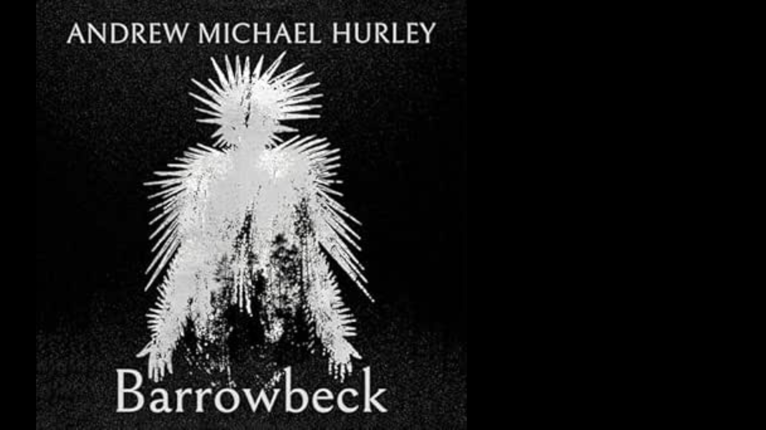 Barrowbeck cover. White human like shape on black background.