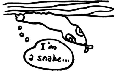 Caterpillar with thought bubble I'm a snake