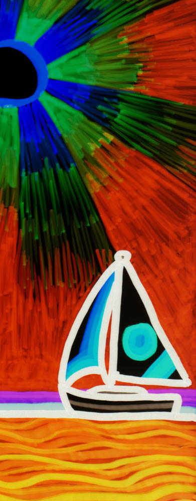 Sailboat drawing in reverse by Jennifer Weigel