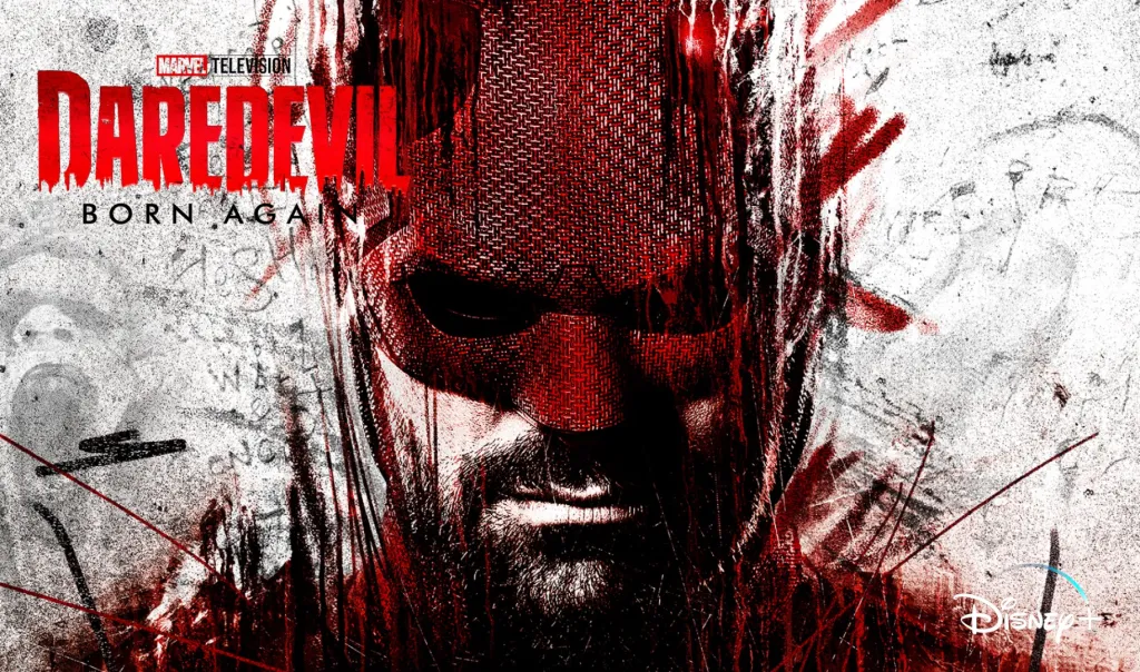 Daredevil Born Again S1E1 Review with Daredevil on screen looking very ethereal. 